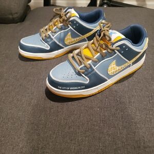 Nike Blue and Yellow Dunk Low Sneakers